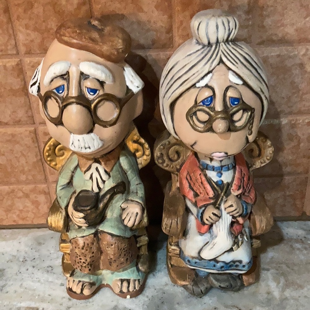 Gramps and gramma handmade figurines